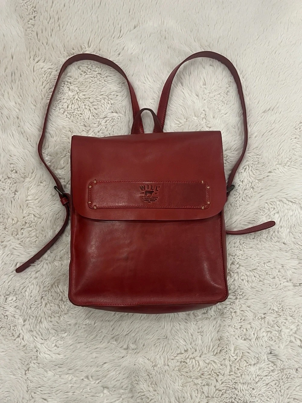 Will Leather Goods Simple Backpack – Red Rosso – Brand New
